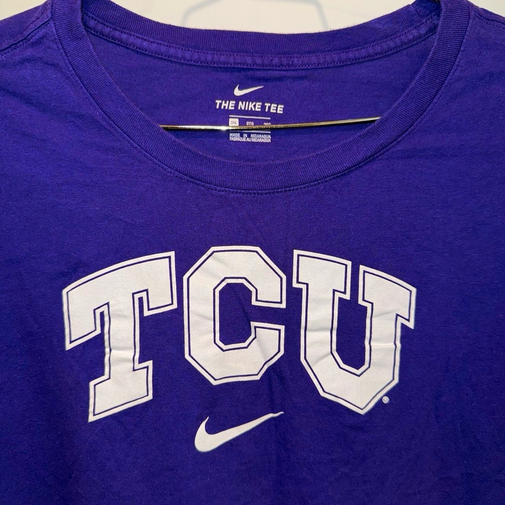 Nike The Nike Tee TCU Horned Frogs Purple/White Short Sleeve Shirt 3XL NCAA